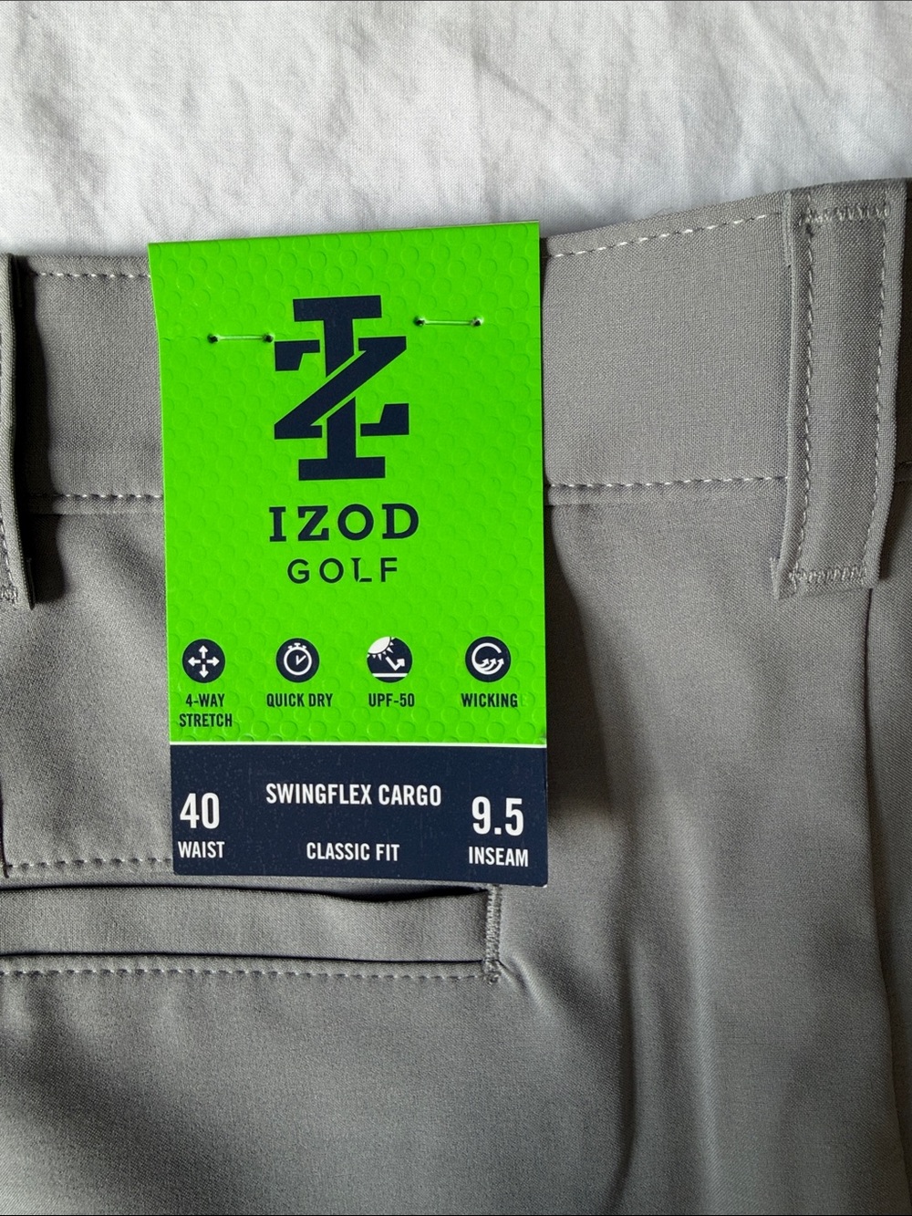 Izod Men's Gray Cargo Shorts SZ 40 - Picture 5 of 9